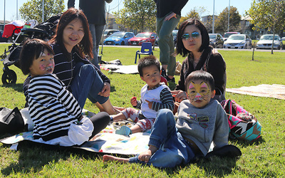 Pascals St John daycare children on a family picnic