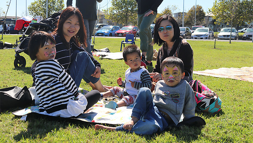 Pascals St John daycare children on a family picnic